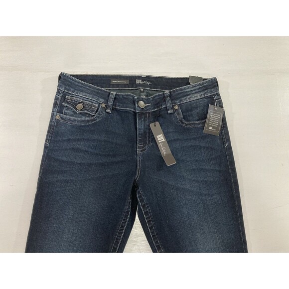 Kut From The Kloth Natalie Jeans 12 Blue Denim High Rise Bootcut Flap Pockets - Picture 3 of 14